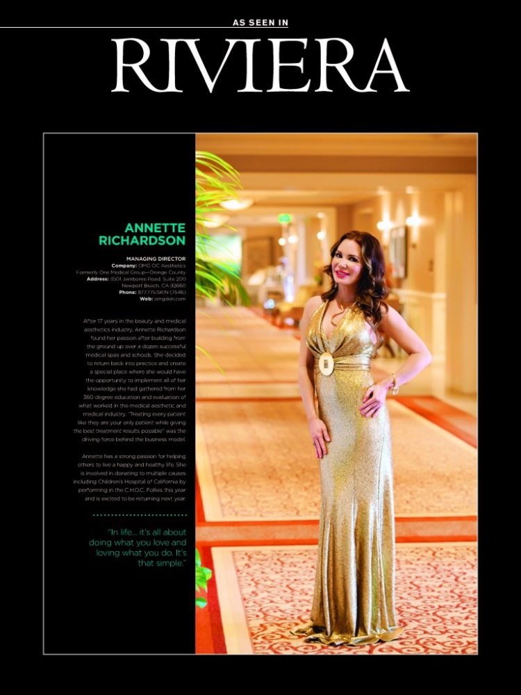 Annette Richardson Featured in Riviera Mag